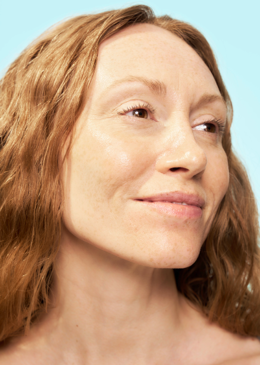 Headshot and testimonial from a real SKINVIVE™ patient (Beth, 41).